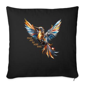 Cooler Vogel für Frieden - Sofakissenbezug 45 x 45 cm - Schwarz - Vorne