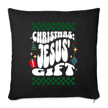 Christmas Jesus Gift - Christians Retro Ugly Xmas - Sofa pillowcase 17,3'' x 17,3'' (45 x 45 cm) - black - Front