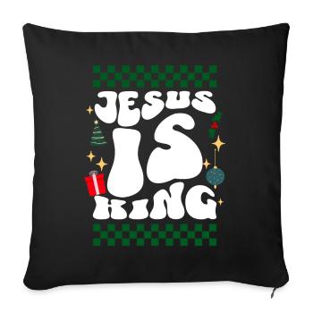 Jesus is King Christians Xmas Retro Ugly Christmas - Sofa pillowcase 17,3'' x 17,3'' (45 x 45 cm) - black - Front