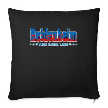 Heidenheim Fussball Fans Mein Leben Lang - Sofakissenbezug 45 x 45 cm - Schwarz - Vorne