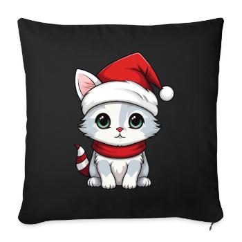 Cat Christmas Christmas Cat Cute Merry Catmas - Sofa pillowcase 17,3'' x 17,3'' (45 x 45 cm) - black - Front