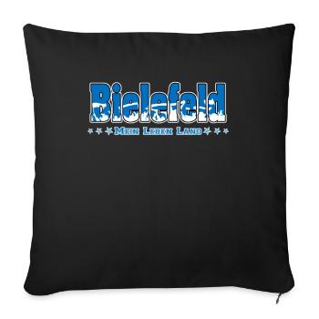 Bielefeld Fussball Fans Mein Leben Lang - Sofakissenbezug 45 x 45 cm - Schwarz - Vorne
