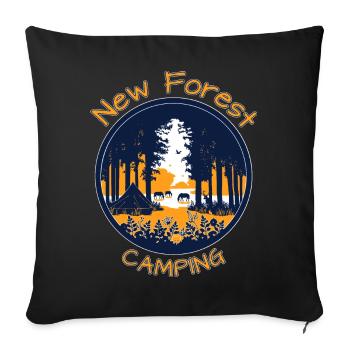 New Forest Camping - Sofa pillowcase 17,3'' x 17,3'' (45 x 45 cm) - black - Front