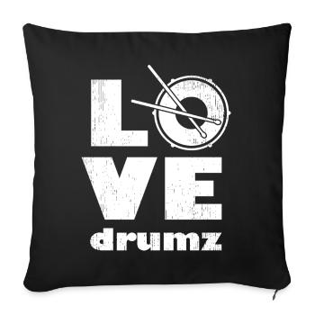 Minimalist Love Drum Design - Sofa pillowcase 17,3'' x 17,3'' (45 x 45 cm) - black - Front