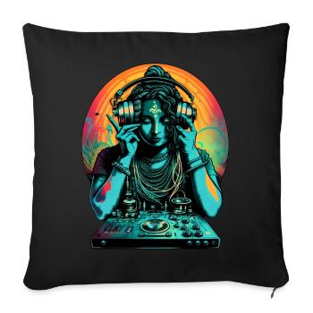 Goddess DJ - Sofa pillowcase 17,3'' x 17,3'' (45 x 45 cm) - black - Front