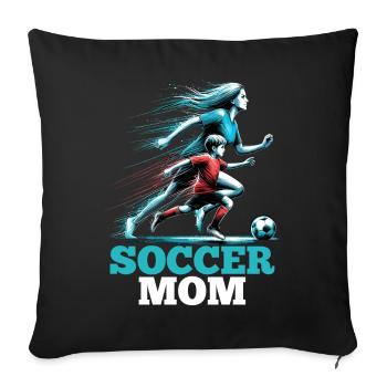 Soccer Mom Soccer Gift - Sofa pillowcase 17,3'' x 17,3'' (45 x 45 cm) - black - Front