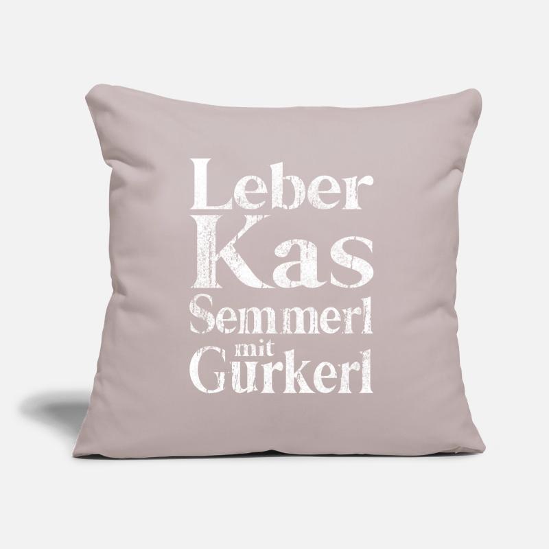 Leberkäs Semmerl with gherkins – dialect Sofa pillowcase 17,3'' x 17,3'' (45 x 45 cm)