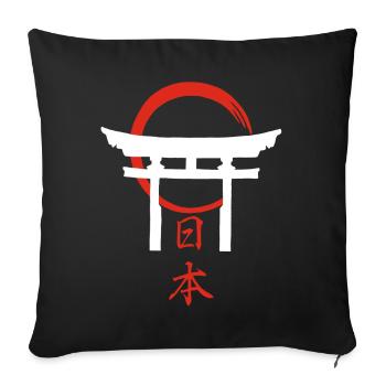Porte Torii (blanc) - Housse de coussin décorative 45 x 45 cm - noir - Devant