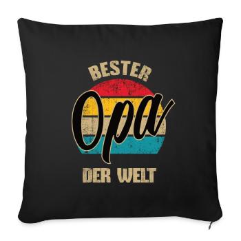 Retro Bester Opa Der Welt Ehrengeschenk Geburtstag - Sofakissenbezug 45 x 45 cm - Schwarz - Vorne