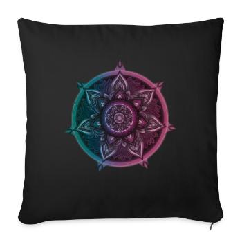 Boussole symbolique du mandala – Ornament Illustrati - Housse de coussin décorative 45 x 45 cm - noir - Devant