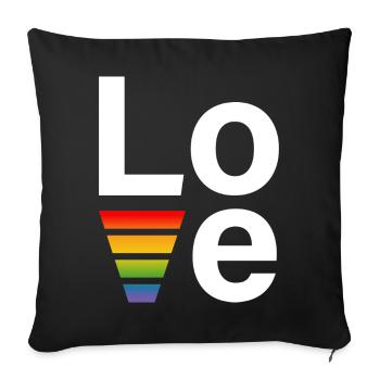 LGBT Regenbogen love Shirt white - Sofa pillowcase 17,3'' x 17,3'' (45 x 45 cm) - black - Front