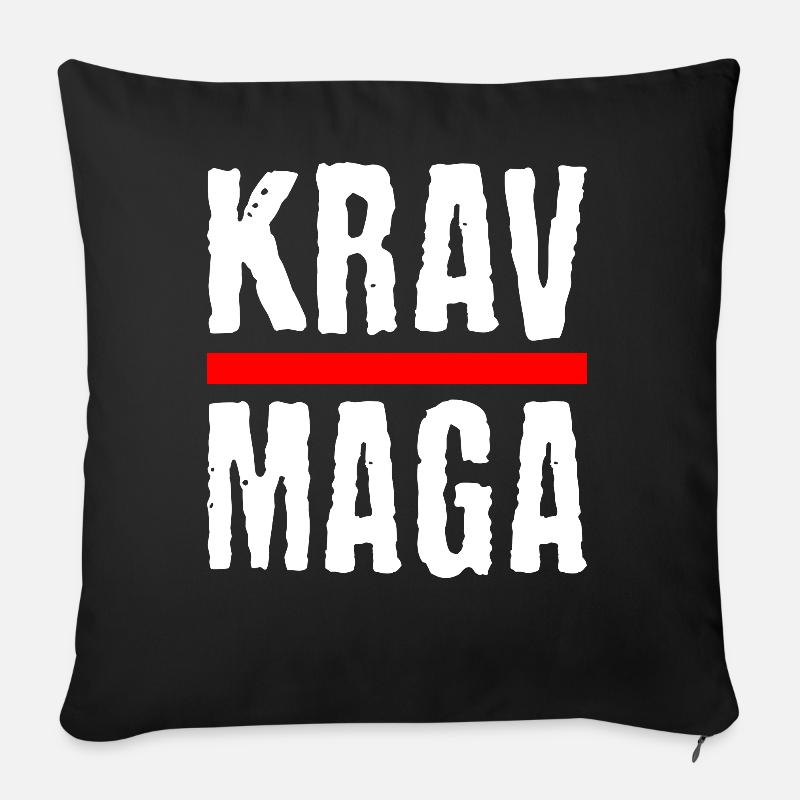 Cool Krav Maga Design - Autodéfense - Housse de coussin décorative 45 x 45 cm - noir
