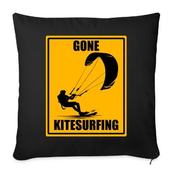 Gone Kitesurfing Vintage Kiteboarding Design Chemise - Housse de coussin décorative 45 x 45 cm - noir - Devant