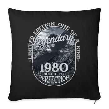 Legendary since 1980 - Sofa pillowcase 17,3'' x 17,3'' (45 x 45 cm) - black - Front