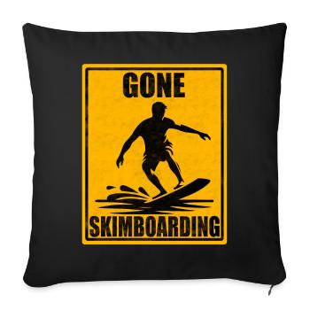 Gone Skimboarding Vintage Sign - Sofa pillowcase 17,3'' x 17,3'' (45 x 45 cm) - black - Front