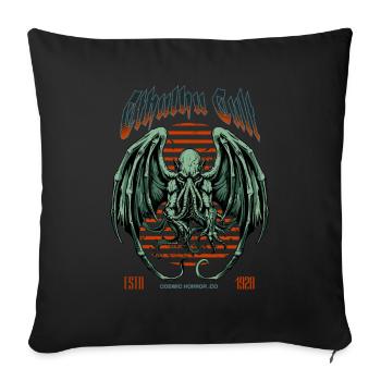 Kaiju vert - Cthulhu Cult Lovecraft Necronomicon - Housse de coussin décorative 45 x 45 cm - noir - Devant