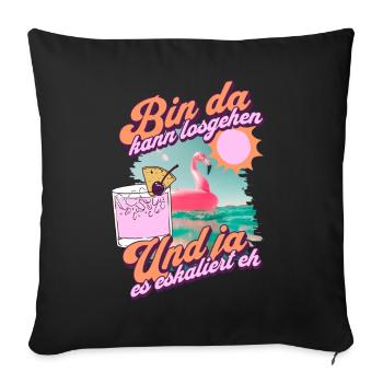 Party design 'I'm there can go' Flamingo - Sofa pillowcase 17,3'' x 17,3'' (45 x 45 cm) - black - Front