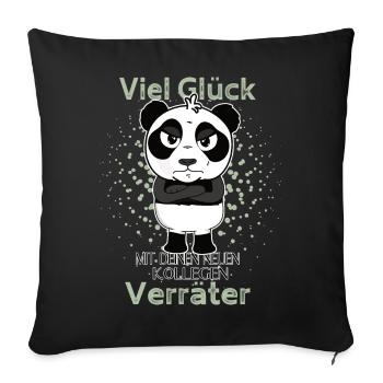 Viel Glück mit den neuen Kollegen Veräter Panda - Sofakissenbezug 45 x 45 cm - Schwarz - Vorne
