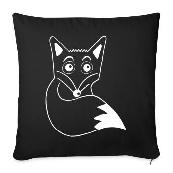 Cute White Fox - Sofa pillowcase 17,3'' x 17,3'' (45 x 45 cm) - black - Front