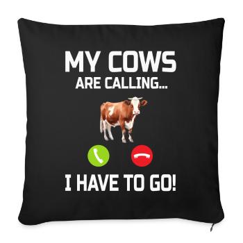 Vache Vaches - Housse de coussin décorative 45 x 45 cm - noir - Devant
