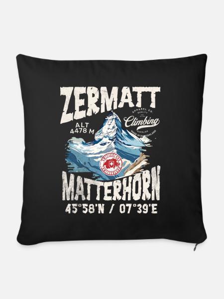 Zermatter Klettern 3 - Sofakissenbezug 45 x 45 cm - Schwarz