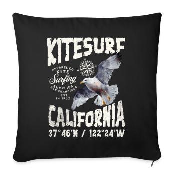 Kitesurfen in Kalifornien - Sofakissenbezug 45 x 45 cm - Schwarz - Vorne