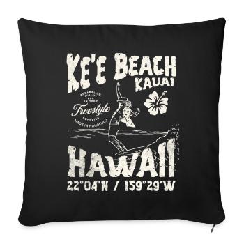 Aloha Surfing Surfboard Hawaii Design - Sofa pillowcase 17,3'' x 17,3'' (45 x 45 cm) - black - Front