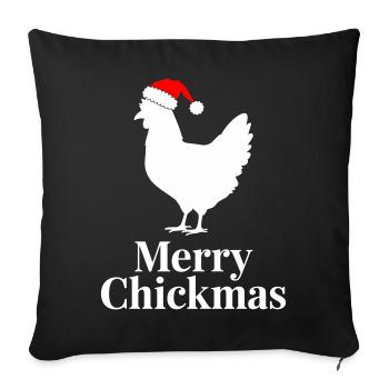 Merry Chickmas Funny Christmas Chicken - Sofa pillowcase 17,3'' x 17,3'' (45 x 45 cm) - black - Front