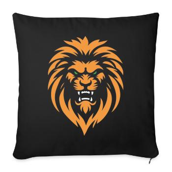 Angry Lion - Sofa pillowcase 17,3'' x 17,3'' (45 x 45 cm) - black - Front