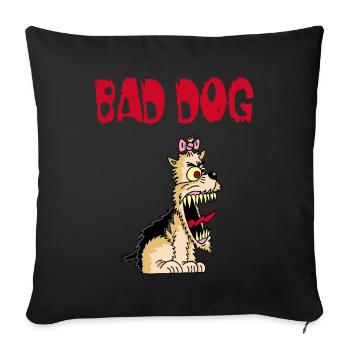 Angry little dog - Sofa pillowcase 17,3'' x 17,3'' (45 x 45 cm) - black - Front