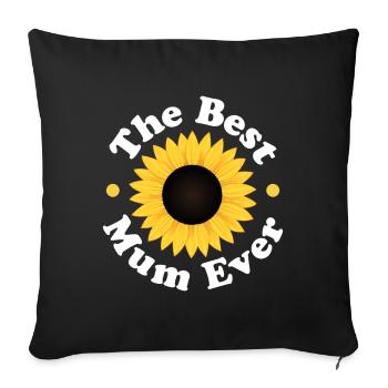 Best Mum Ever Sunflower - Sofa pillowcase 17,3'' x 17,3'' (45 x 45 cm) - black - Front