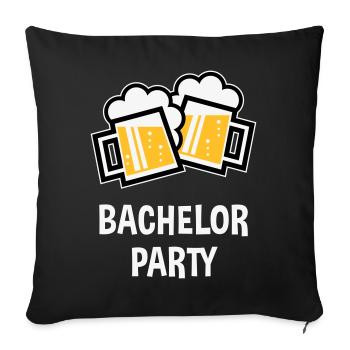 Enterrement de vie de garçon (enterrement de vie de garçon, chopes à bière bavaroises 3C) - Housse de coussin décorative 45 x 45 cm - noir - Devant