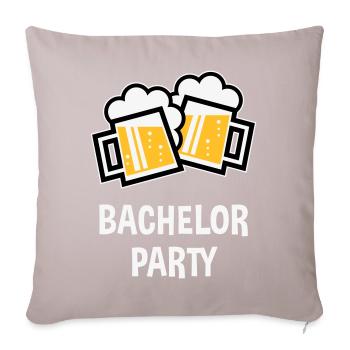 Bachelor Party (JGA Bier Bayrische Bierkrüge / 3C) - Sofakissenbezug 45 x 45 cm - helles Taupe - Vorne