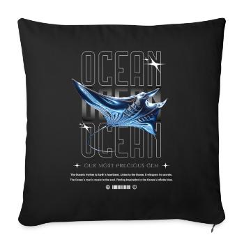 Ocean Manta Precious Treasure - Sofa pillowcase 17,3'' x 17,3'' (45 x 45 cm) - black - Front