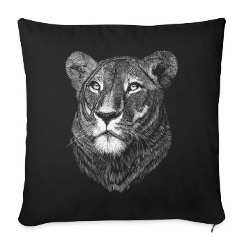 Lioness - Sofa pillowcase 17,3'' x 17,3'' (45 x 45 cm) - black - Front