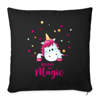 Unicorn Magic - Sofa pillowcase 17,3'' x 17,3'' (45 x 45 cm) - black - Front