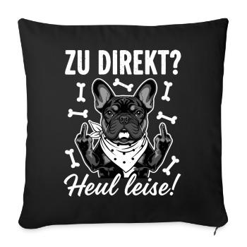 Bouledogue français cool - Housse de coussin décorative 45 x 45 cm - noir - Devant