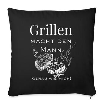 Grilling makes the man - Sofa pillowcase 17,3'' x 17,3'' (45 x 45 cm) - black - Front