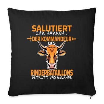 Dictons fermiers fermier - Saluez les imbéciles - Housse de coussin décorative 45 x 45 cm - noir - Devant
