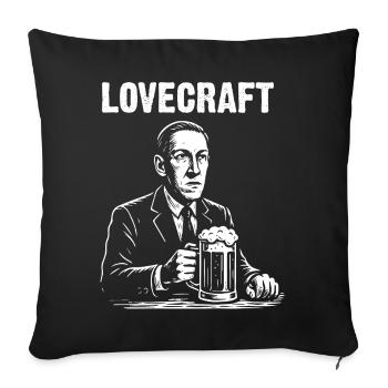 Illustration de bière rétro inspirée de Lovecraft - Housse de coussin décorative 45 x 45 cm - noir - Devant