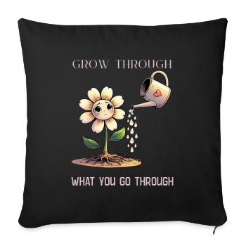 Self-love grows with every tear - Sofa pillowcase 17,3'' x 17,3'' (45 x 45 cm) - black - Front