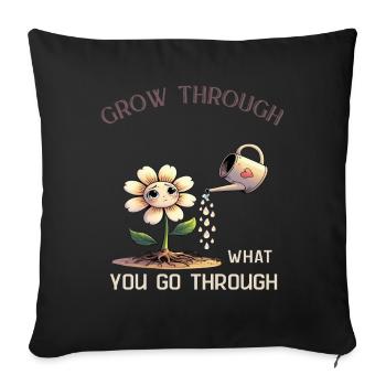 Emotionally strong – Grow &amp; heal - Sofa pillowcase 17,3'' x 17,3'' (45 x 45 cm) - black - Front