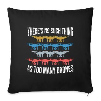 Il n'y a jamais trop de drones - Housse de coussin décorative 45 x 45 cm - noir - Devant