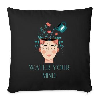 Conception créative de soins mentaux de l'eau - Housse de coussin décorative 45 x 45 cm - noir - Devant