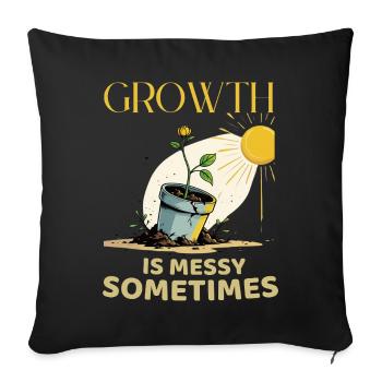 Growth metaphor with flower in pot - Sofa pillowcase 17,3'' x 17,3'' (45 x 45 cm) - black - Front