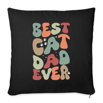 Best Cat Dad Ever Era funny cat - Sofa pillowcase 17,3'' x 17,3'' (45 x 45 cm) - black - Front