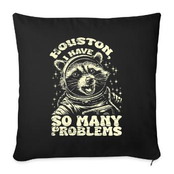 Houston I have so many problems Vintage - Sofa pillowcase 17,3'' x 17,3'' (45 x 45 cm) - black - Front