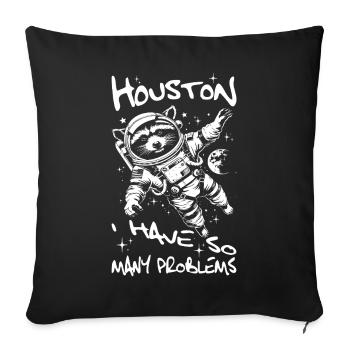 Houston I have so many problems Raccoon - Sofa pillowcase 17,3'' x 17,3'' (45 x 45 cm) - black - Front
