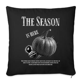 Welcome to autumn with pumpkin and nuts - Sofa pillowcase 17,3'' x 17,3'' (45 x 45 cm) - black - Front