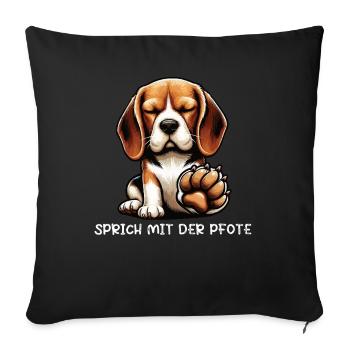 Parlez à la patte Beagle Propriétaire du Beagle - Housse de coussin décorative 45 x 45 cm - noir - Devant